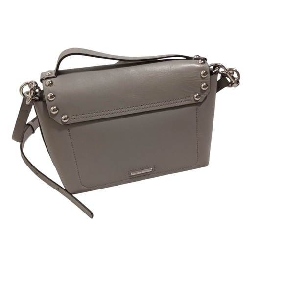 Rebecca Minkoff Gray Leather Studded Crossbody Bag with Adjustable Strap - Picture 7 of 9